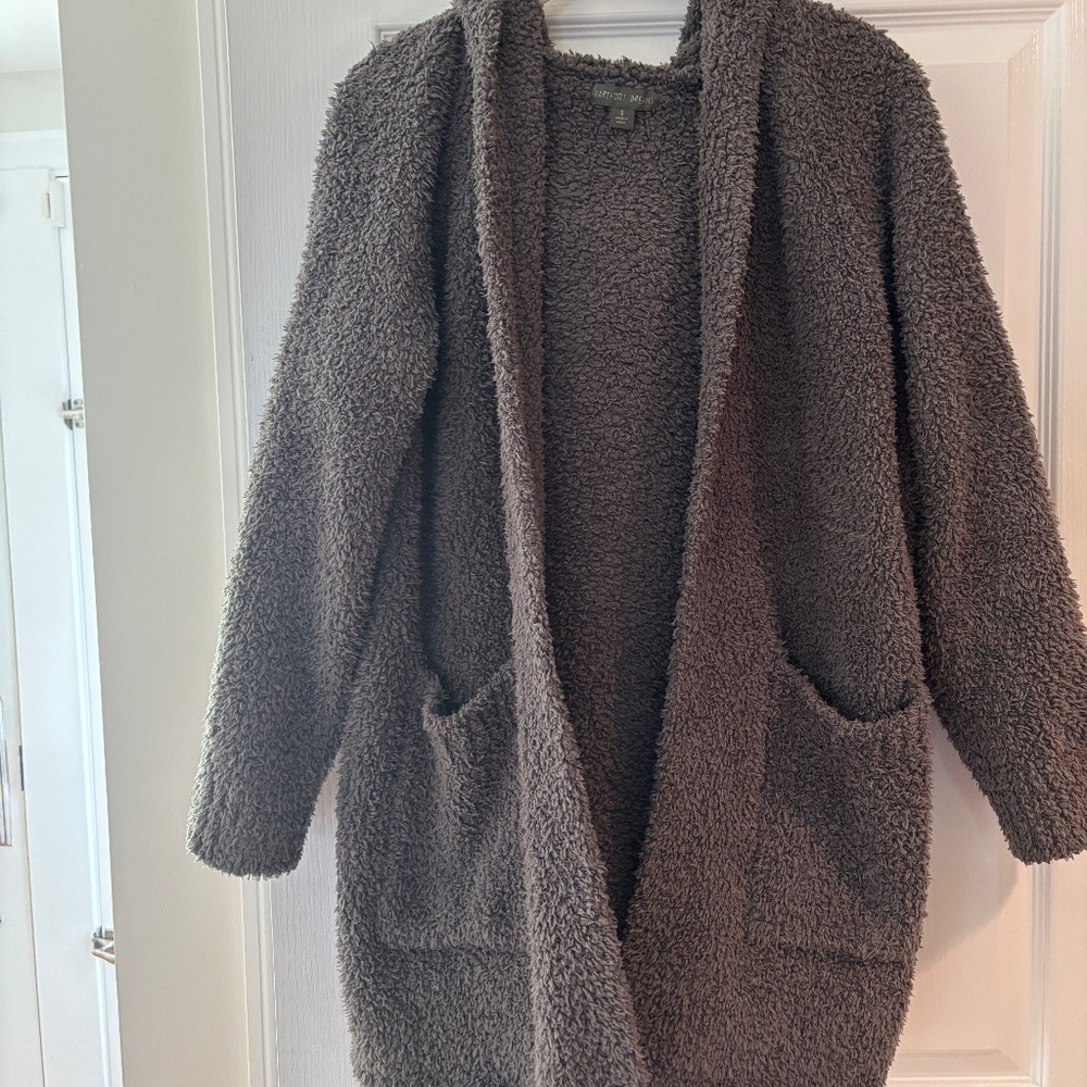 BAREFOOT DREAMS COZYCHIC ULTRA LITE HOODED CARDIGAN SIZE SMALL